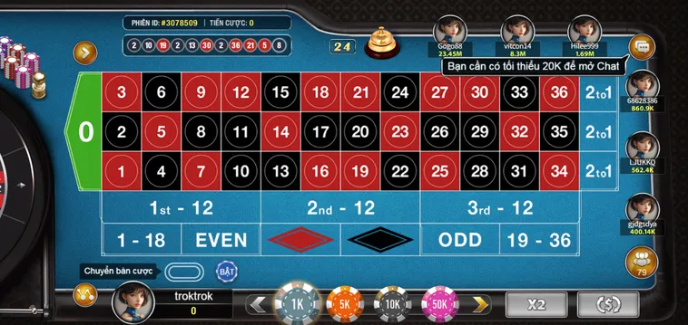 Game Nhanh Hầu Vương Roulette Tại VaoBet Chinh Phục Bàn Quay May Mắn Đỉnh Cao