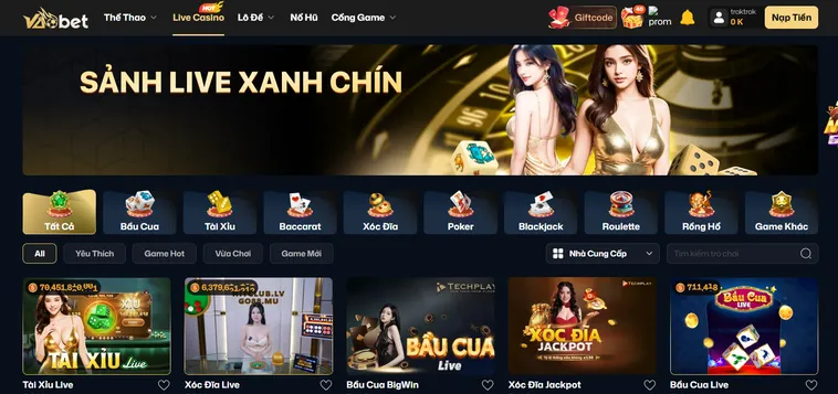 Xanh Chín Live Tại VaoBet Trải Nghiệm Cá Cược Minh Bạch Với Cơ Hội Chiến Thắng Cao