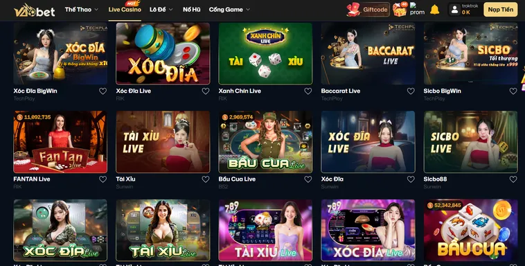 Live Casino VaoBet Sòng Bài Trực Tuyến Đẳng Cấp Với Trải Nghiệm Chân Thực Nhất