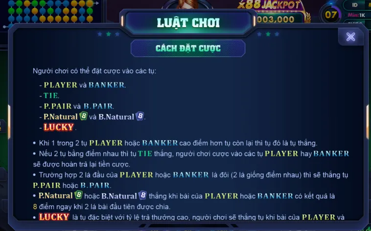 Nổ Hũ Baccarat Lucky 88 Tại VaoBet Đỉnh Cao Săn Thưởng