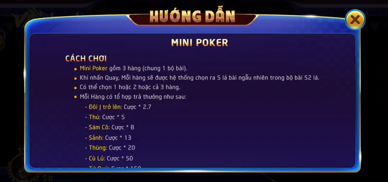 Table Game Mini Poker Tại VaoBet Trải Nghiệm Đỉnh Cao Săn Thưởng Lớn
